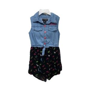 Coogi Girl's Jumper Blue and Black One-Piece Feathers Kids Size 5